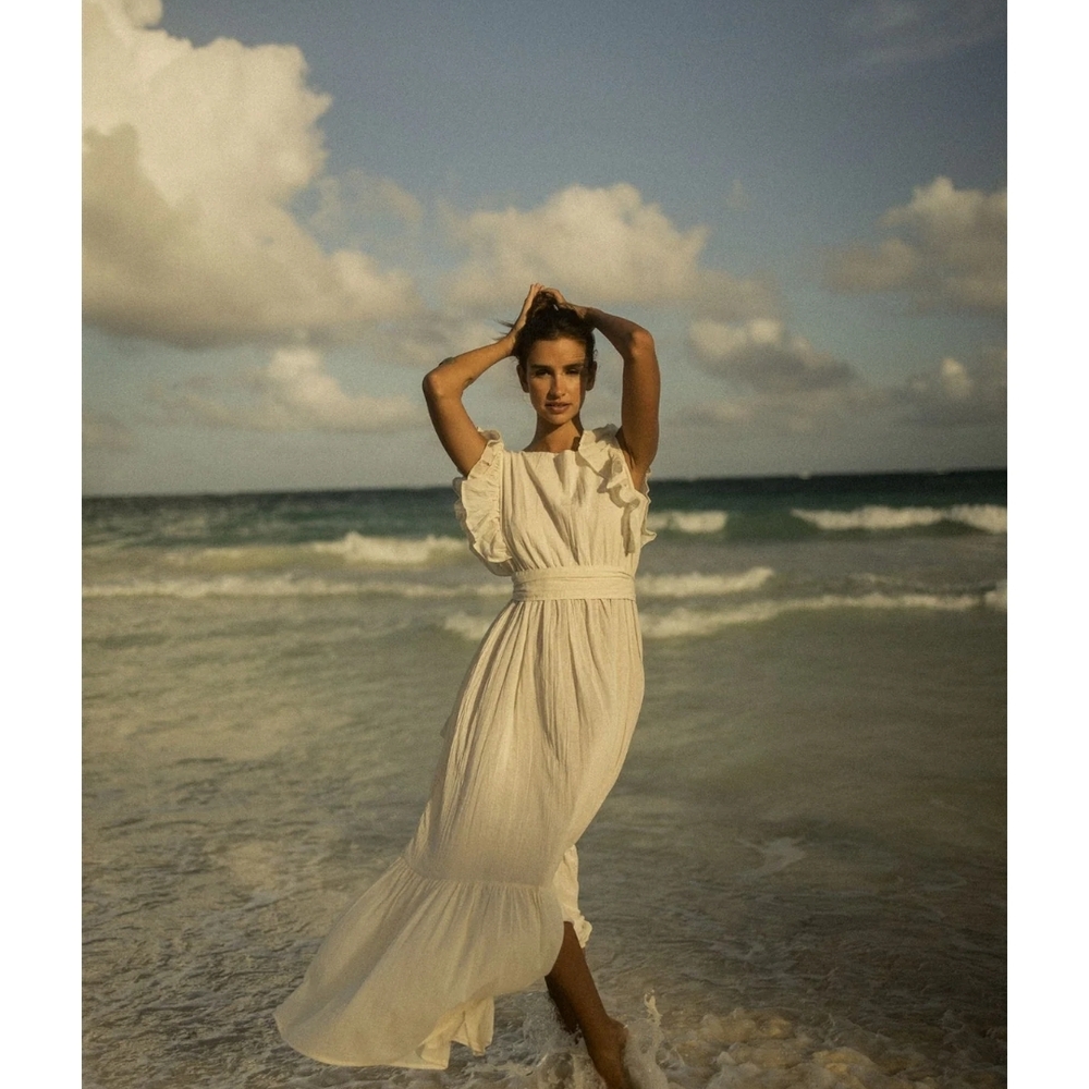 Wanderlust Black Ruffle Maxi Dress - Picture 5 of 12
